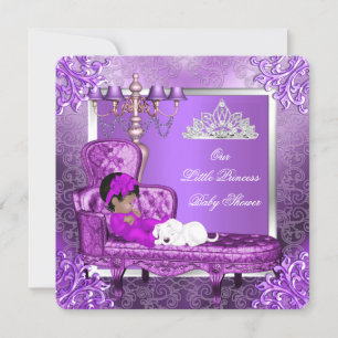 Invitation Fête de naissance de princesse Bébé fille mignonne