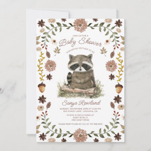 Invitation Fête de naissance de Raton Laveur de la Forêt
