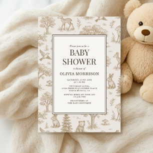 Invitation Fête de naissance des animaux de la forêt en toile