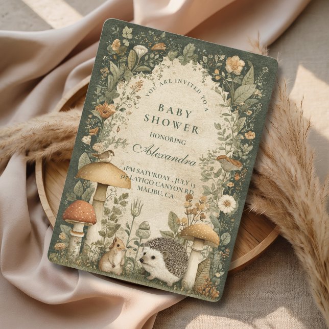 Invitation Fête de naissance Enchantée de la Forêt de Bois (Créateur téléchargé)