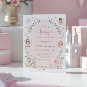 Invitation Fête de naissance Enchantée Fée Fleur Sauvage Bébé