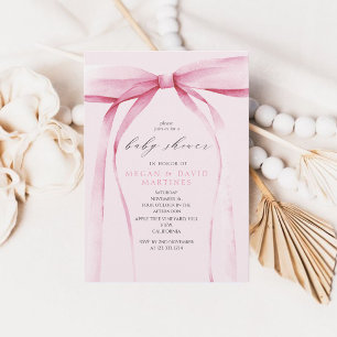 Invitation Fête de naissance Fille Arc Rose