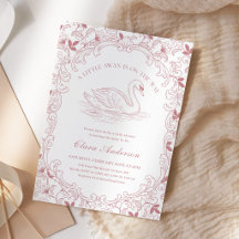 Fête de naissance fille toile rose cygne