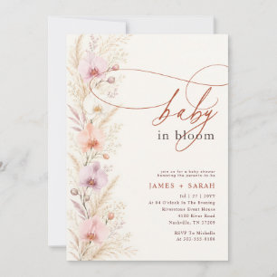 Invitation Fête de naissance Fleur de Boho Orchidée sauvage