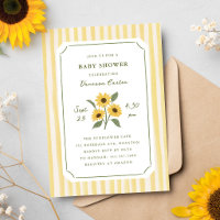 Fête de Naissance Fleur de Tournesol et Rayures De