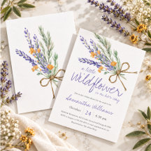 Fête de naissance Fleur sauvage aquarelle Lavande