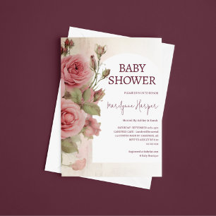 Invitation Fête de naissance Fleurs à l'aquarelle vintage