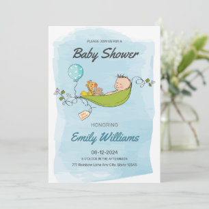Invitation Fête de naissance garçon Bébé Bleu, C'est un garço