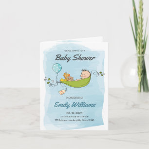 Invitation Fête de naissance garçon Bébé Bleu, c'est un garço