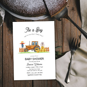 Invitation Fête de naissance garçon Épouvantail Animaux de fe