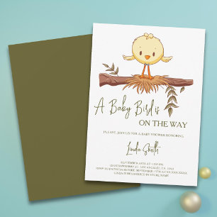 Invitation Fête de naissance garçon moderne Nid d'oiseau