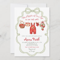 Fête de Naissance Garçon Pomme Gingham Vert Rouge
