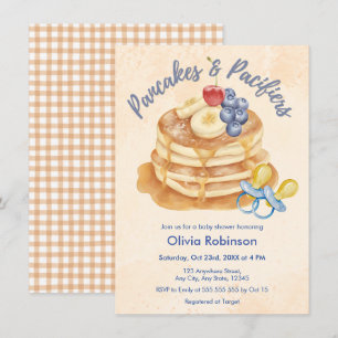 Invitation Fête de naissance Gingham Crêpes aux Fruits & Téti