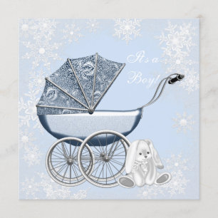 Invitation Fête de naissance Hiver Merveilleux Flocon de Neig