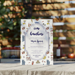 Invitation Fête de naissance italienne Ciao Bambino 