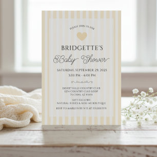 Invitation Fête de Naissance Moderne Jaune Country Club