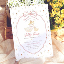Fête de Naissance Oie Rose Silly Goose