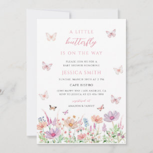 Invitation Fête de Naissance Papillon Fille