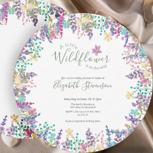 Invitation Fête de naissance Petite Fleur Sauvage Colorée Flo