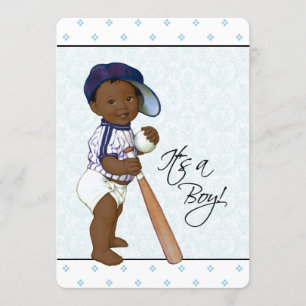 Invitation Fête de naissance pour garçon afro-américain