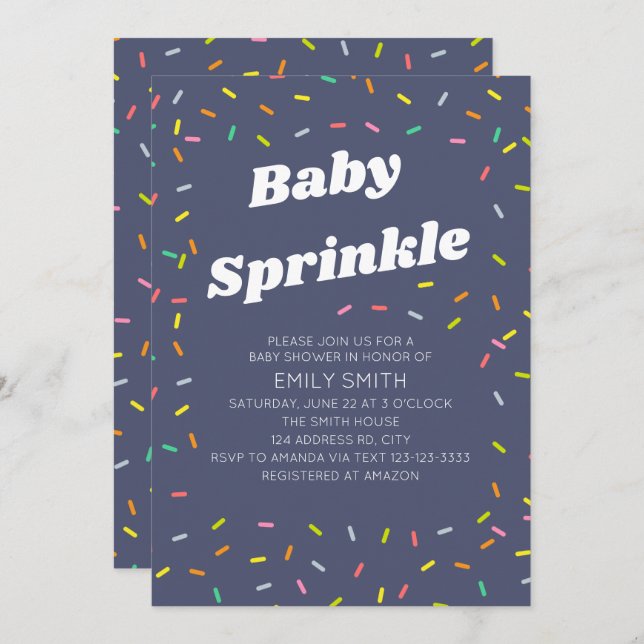 Invitation Fête de naissance pour un deuxième enfant (Devant / Derrière)