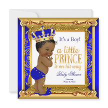 Fête de naissance Prince Ethnique Bleu Faux Or