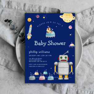 Invitation Fête de naissance Robot Jouet d'aventure Garçon Es