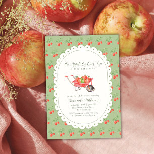 Invitation Fête de naissance Rustique Apple Of Our Eye pour l