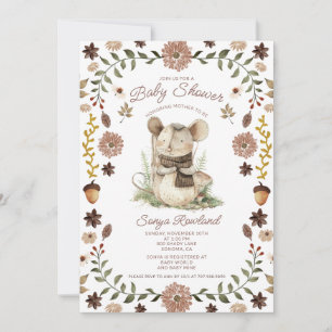 Invitation Fête de Naissance Souris de Bois