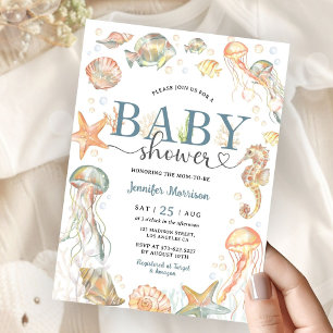Invitation Fête de Naissance sous l'Océan Genre Neutre 