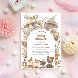 Invitation Fête de Naissance Thème Animaux de la Forêt Genre