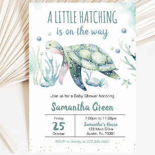 Invitation Fête de Naissance Tortue Garçon