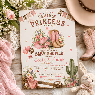 Invitation Fête de naissance Western Prairie Princess