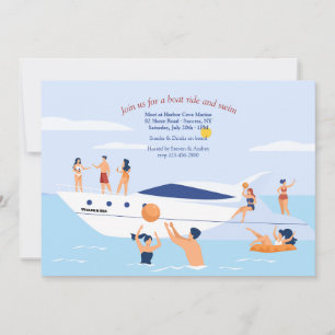 Invitation Fête de natation hors du bateau