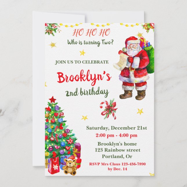 Invitation Fête de Noël (Devant)