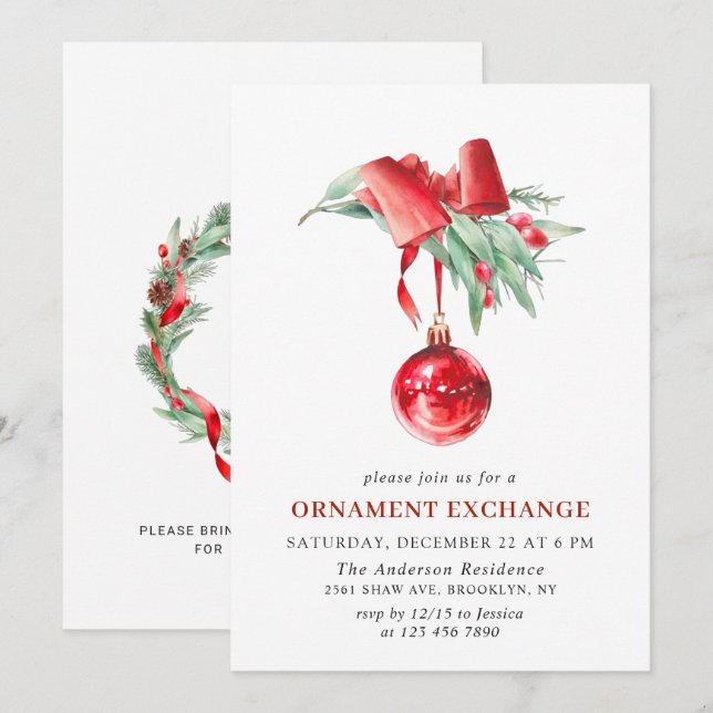 Invitation Fête de Noël (Devant / Derrière)