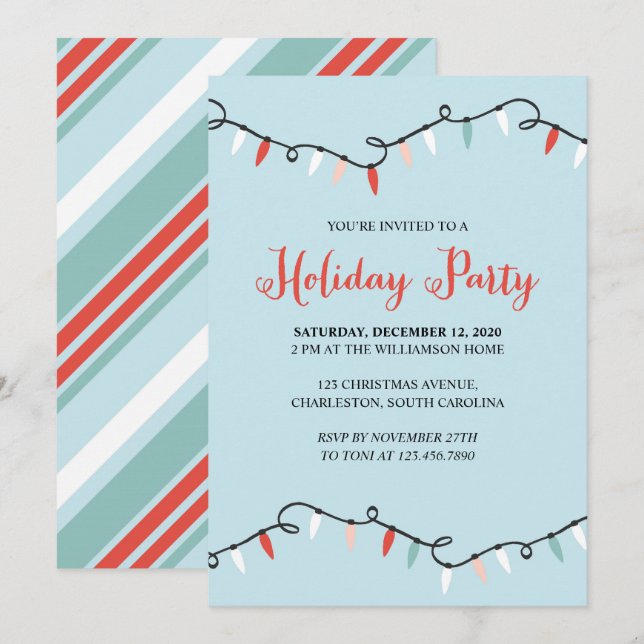 Invitation Fête de Noël (Devant / Derrière)