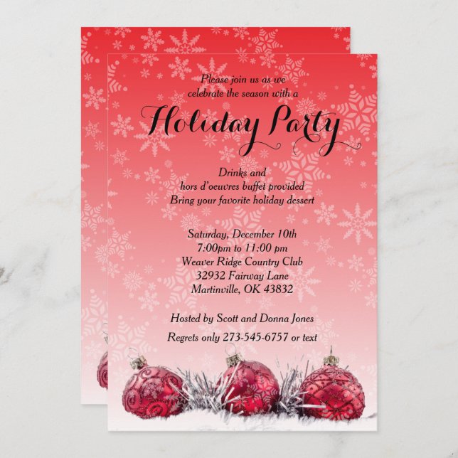 Invitation Fête de Noël (Devant / Derrière)