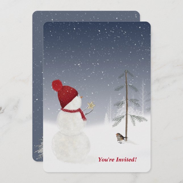 Invitation Fête de Noël (Devant / Derrière)