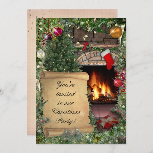 Invitation Fête de Noël (Devant / Derrière)