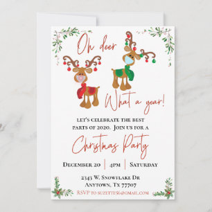Invitation Fête de Noël 2021 Oh cerf Quelle année
