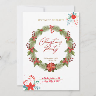 Invitation Fête de Noël 2022 amusante et heureuse.