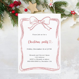 Invitation Fête de Noël à arc rouge