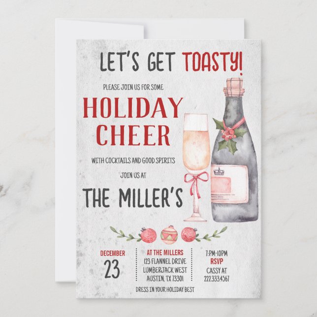 Invitation Fête de Noël à la fête de Noël (Devant)