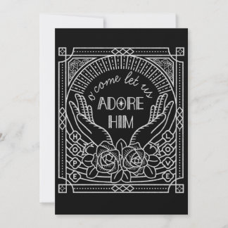 Invitation Fête de Noël Adore-Lui Argent