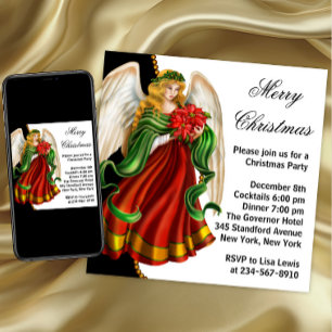 Invitation Fête de Noël Ange de Noël