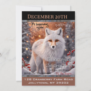 Invitation Fête de Noël annuelle de Fox enneigé en course