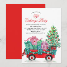 Fête de Noël aquarelle festive échange de cadeaux