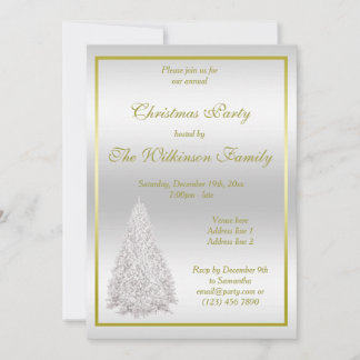 Invitation Fête de Noël Arbre d'argent