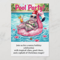 Fête de Noël au bord de la piscine Hippopotame mi